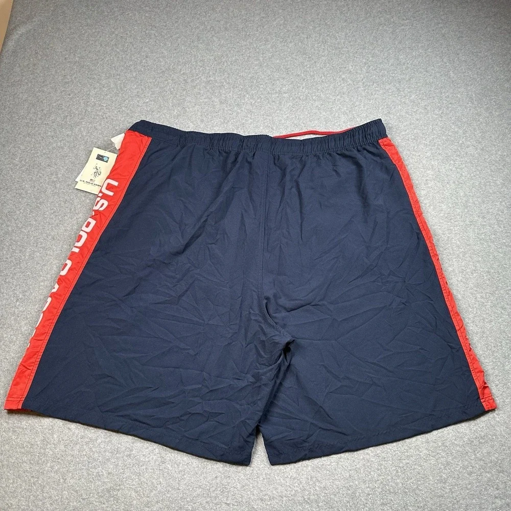 US Polo Assn Logo Tape Swim Trunks‎ 4XL Navy Red Big NWT Shorts NOTE